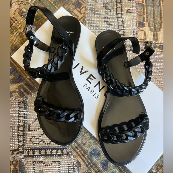 Givenchy Black Jelly Sandals Sz 9 - Picture 2 of 12